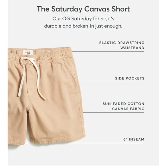 NEW 6" Saturday Beach Short in Khaki (MSRP $84) - Picture 9 of 9